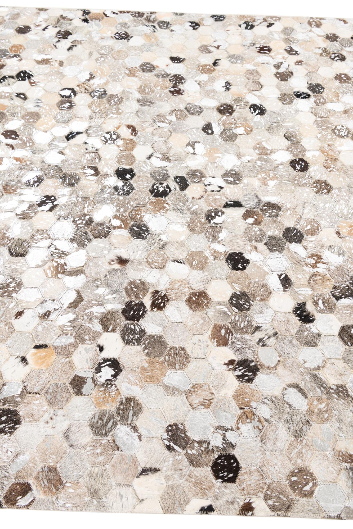 5' x 8' 1 Cowhide Leather Rug