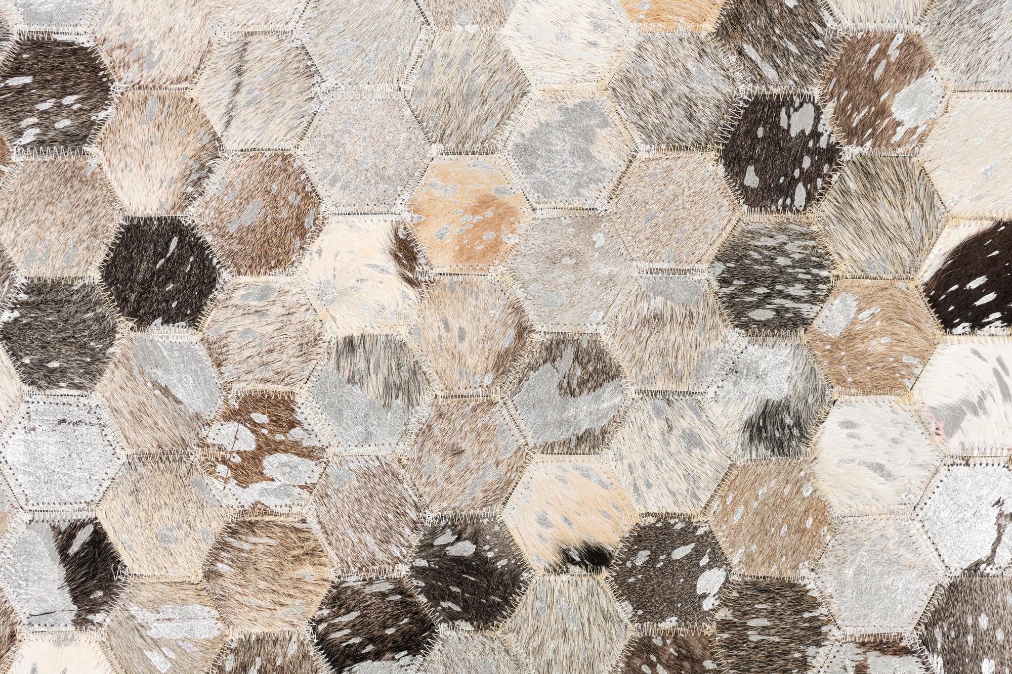5' x 8' 1 Cowhide Leather Rug