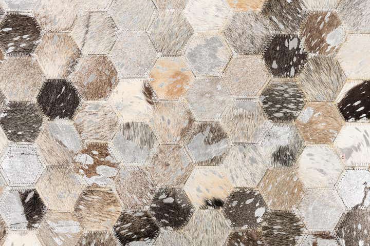 5' x 8' 1 Cowhide Leather Rug