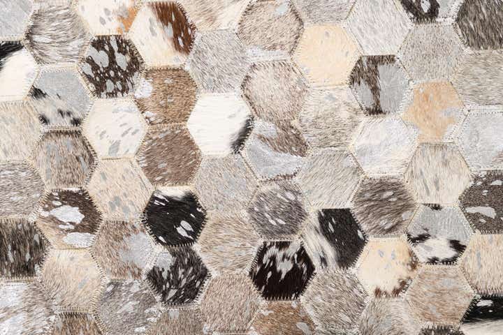 5' x 8' 1 Cowhide Leather Rug