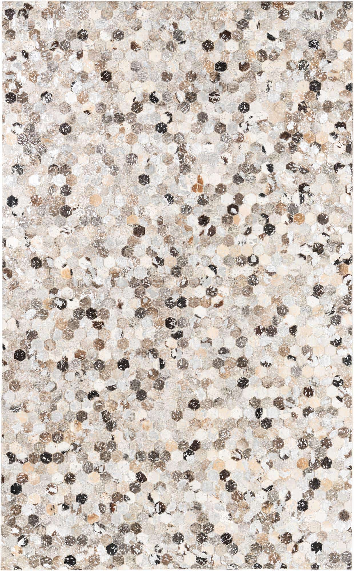 5' x 8' 1 Cowhide Leather Rug