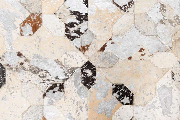 5' x 8' 2 Cowhide Leather Rug