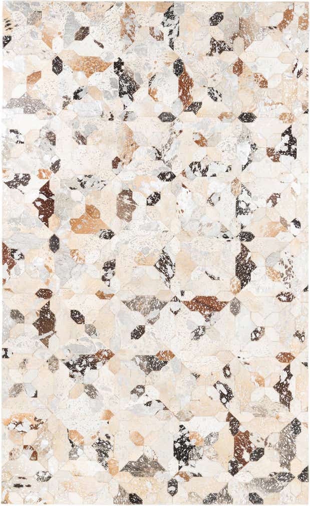 5' x 8' 2 Cowhide Leather Rug