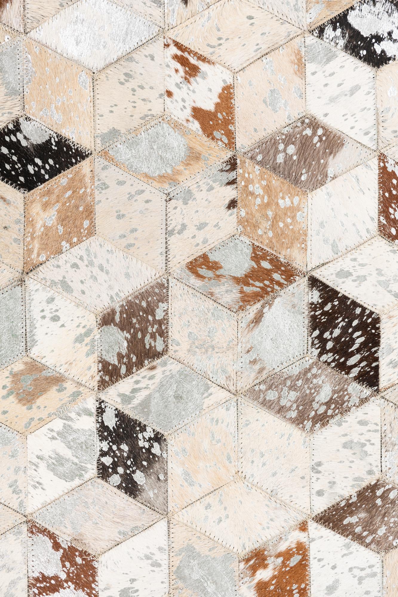 5' x 8' Cowhide Leather Rug