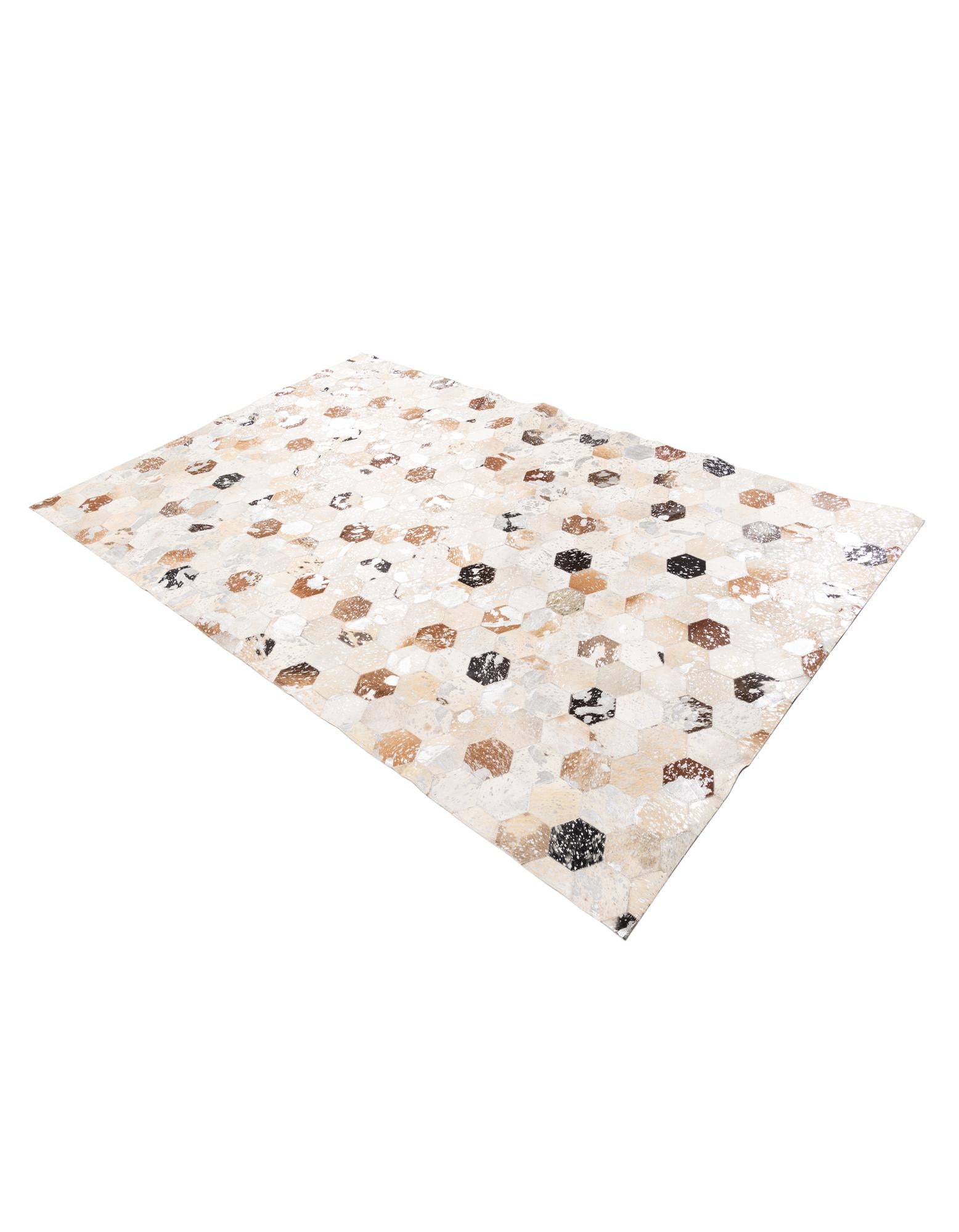 5' 1 x 7' 10 Cowhide Leather Rug
