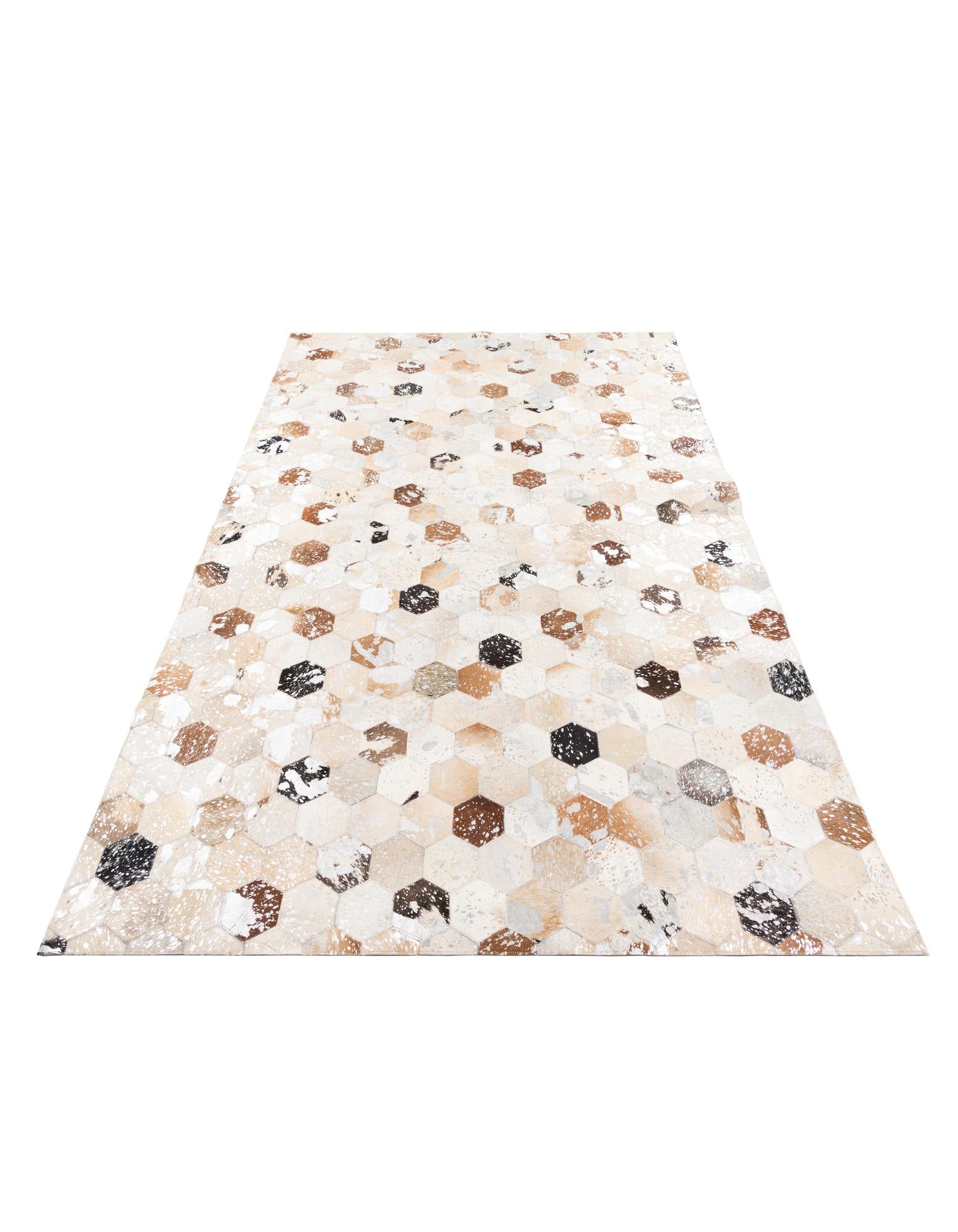 5' 1 x 7' 10 Cowhide Leather Rug