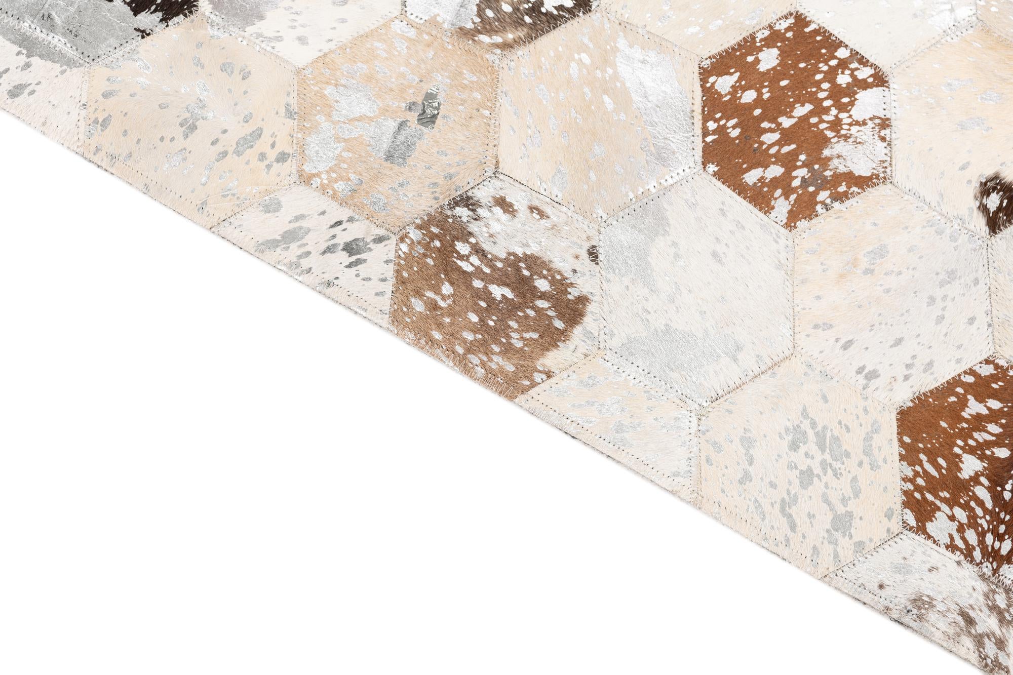5' 1 x 7' 10 Cowhide Leather Rug