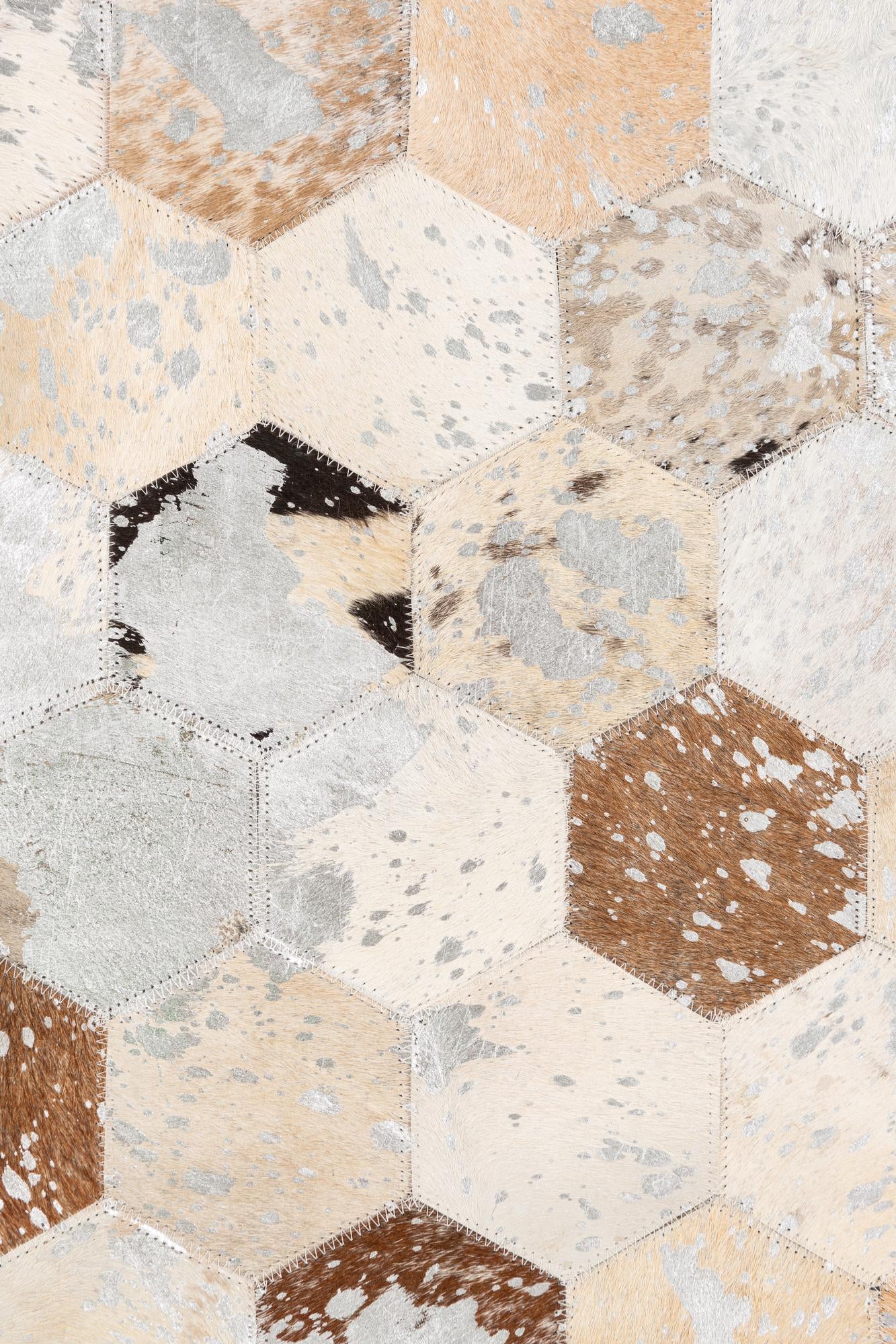 5' 1 x 7' 10 Cowhide Leather Rug