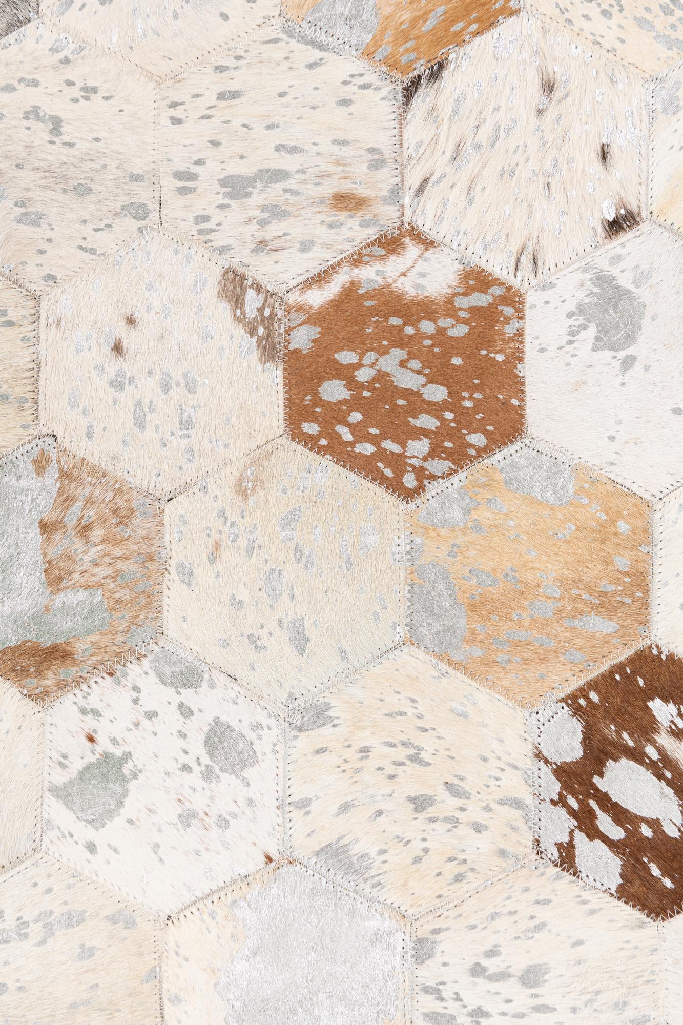 5' 1 x 7' 10 Cowhide Leather Rug