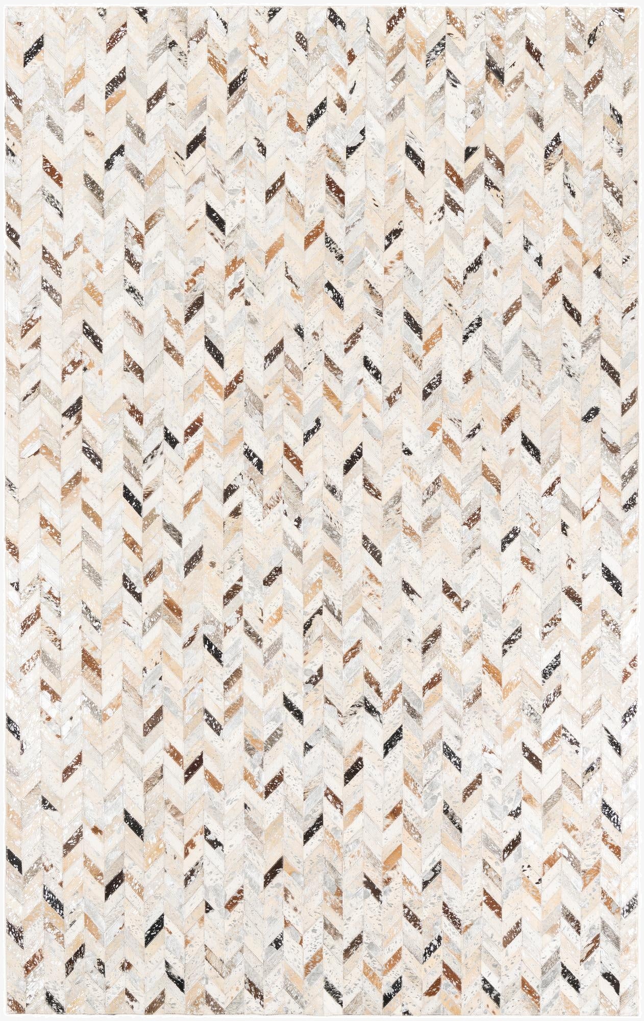 5' x 8' 1 Cowhide Leather Rug
