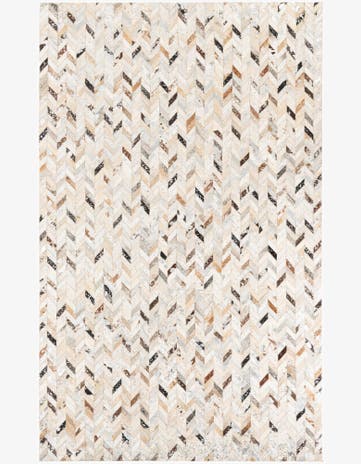 4' 10 x 8' Cowhide Leather Rug