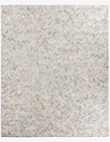 8' 1 x 9' 9 Cowhide Leather Rug