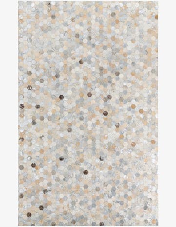 5' 1 x 8' Cowhide Leather Rug