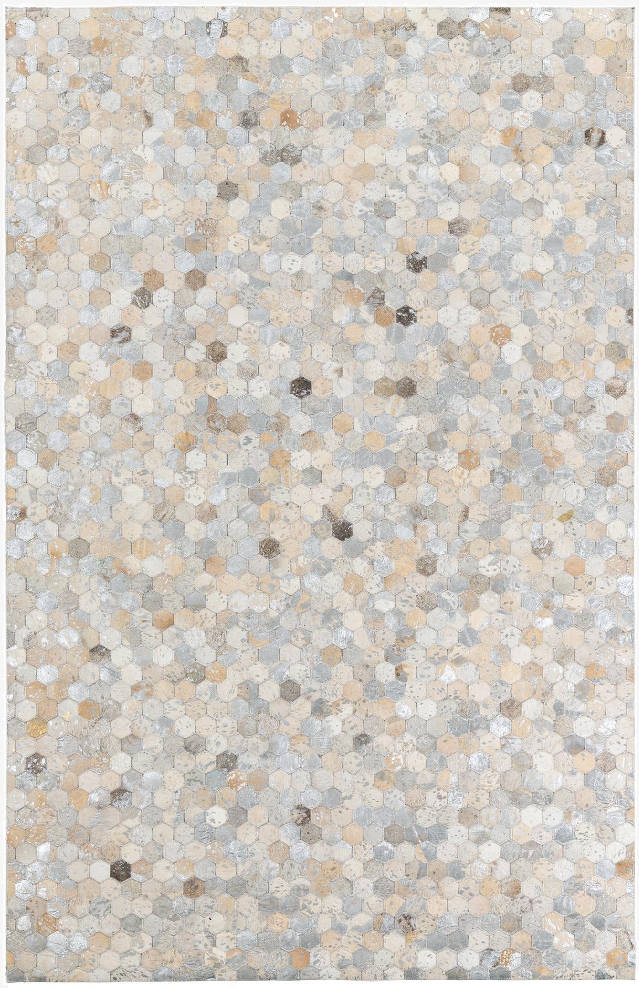 5' 1 x 7' 10 Cowhide Leather Rug