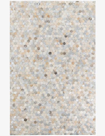 5' 1 x 7' 10 Cowhide Leather Rug