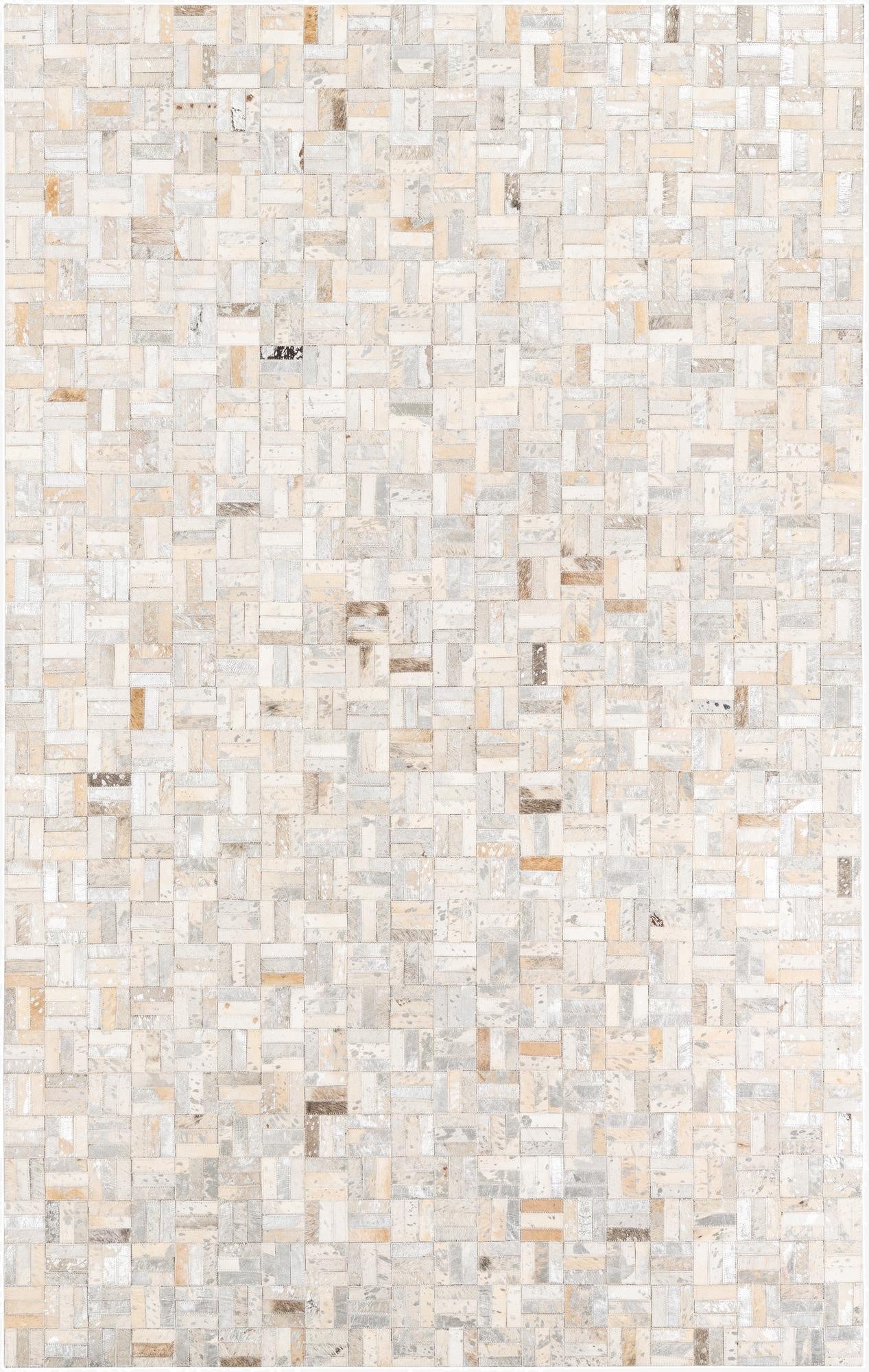 5' x 7' 10 Cowhide Leather Rug