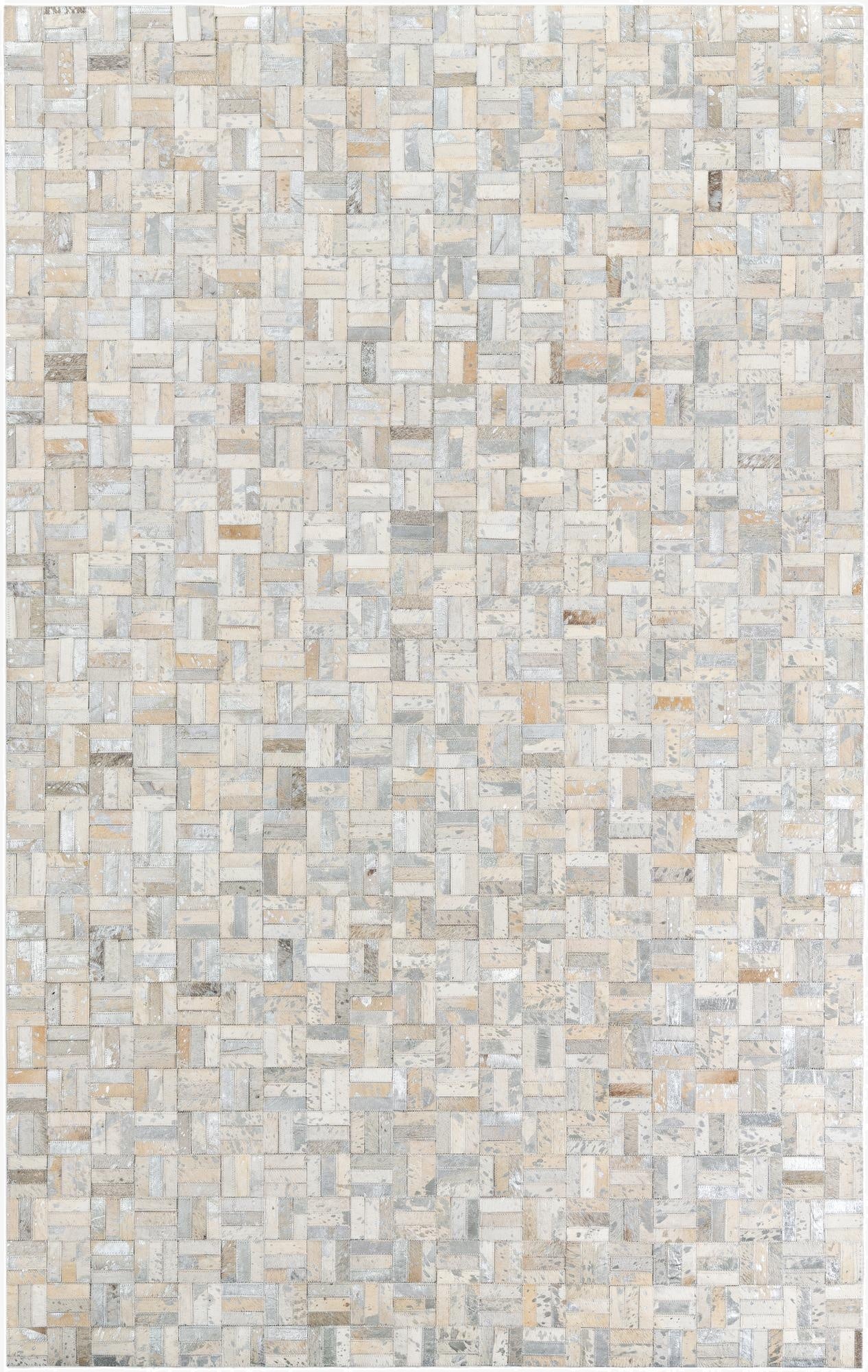 5' 1 x 8' Cowhide Leather Rug