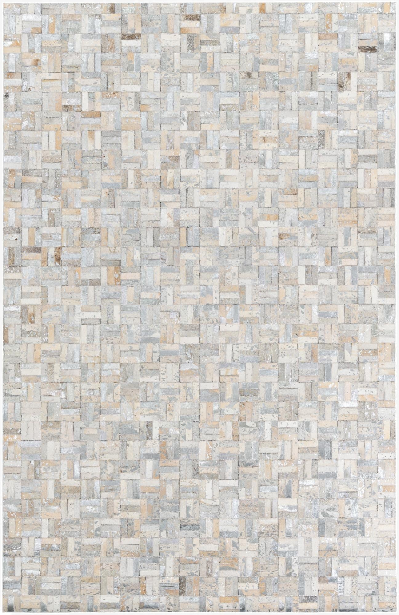 5' x 7' 9 Cowhide Leather Rug