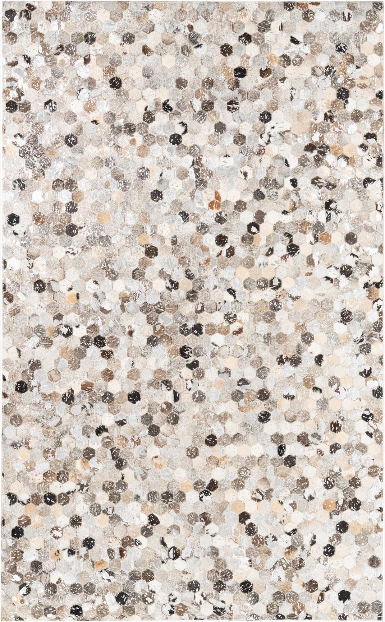 5' x 8' 1 Cowhide Leather Rug