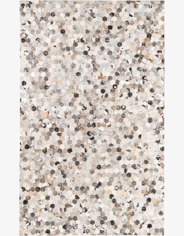 5' x 8' 1 Cowhide Leather Rug