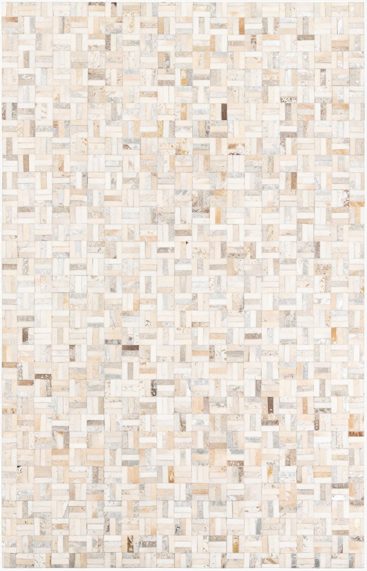 5' 2 x 8' Cowhide Leather Rug