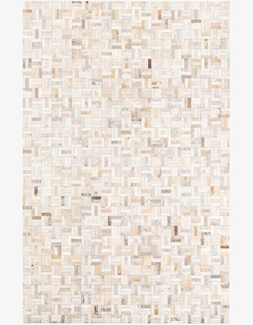 5' 2 x 8' Cowhide Leather Rug