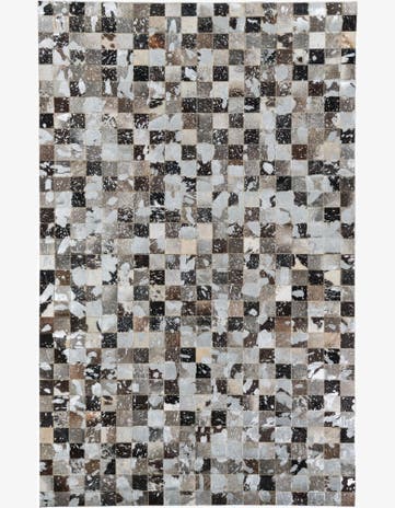 5' 1 x 8' 1 Cowhide Leather Rug