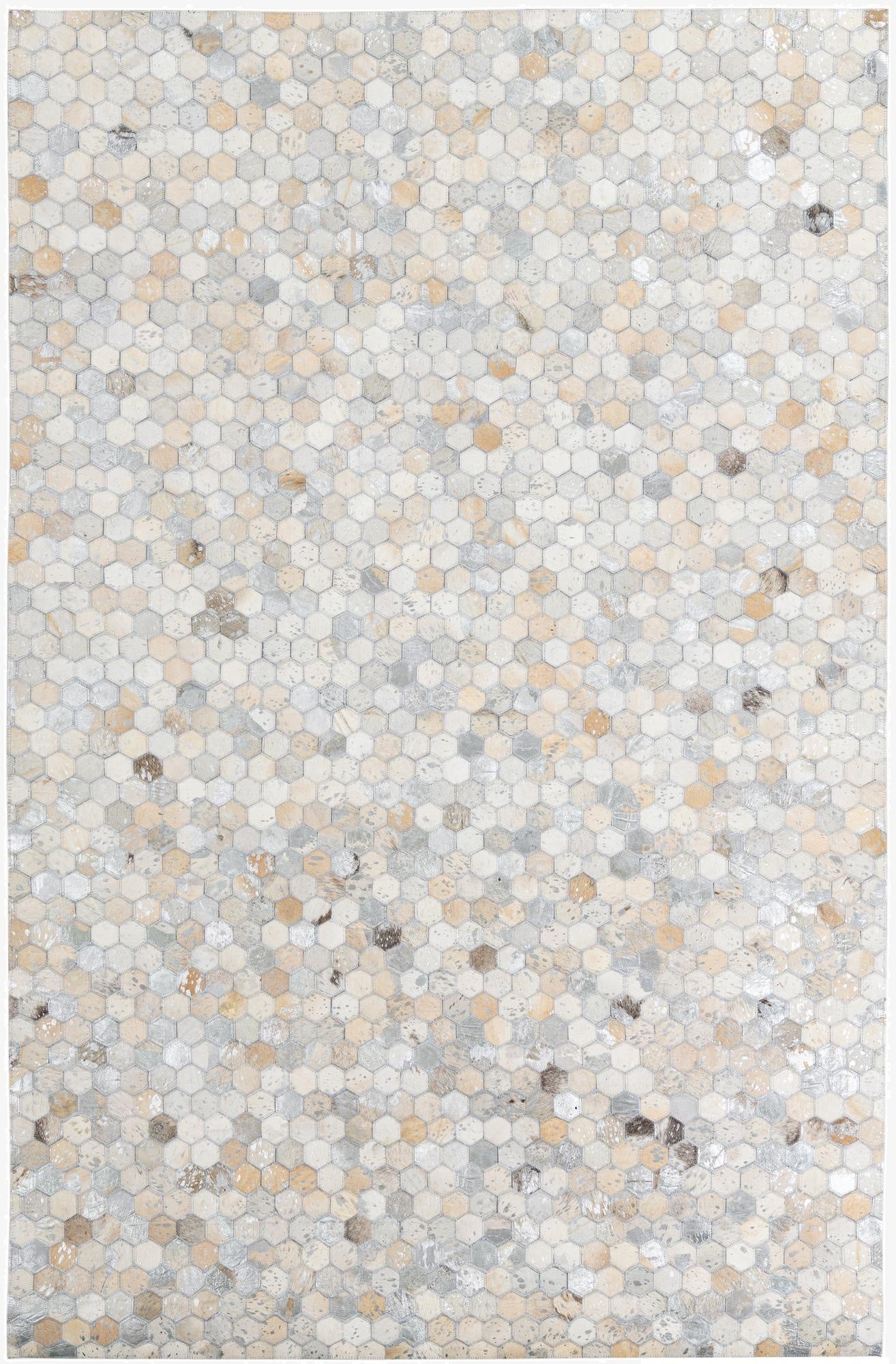 5' 1 x 7' 10 Cowhide Leather Rug