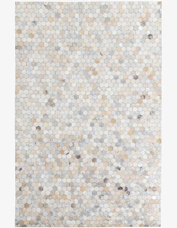 5' 1 x 7' 10 Cowhide Leather Rug