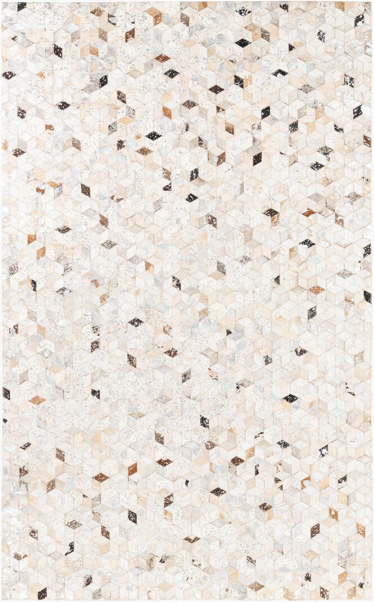 5' x 8' 1 Cowhide Leather Rug