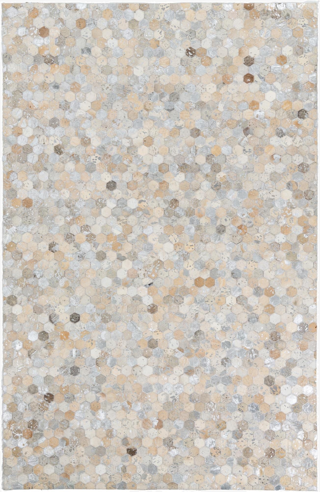 5' 1 x 7' 10 Cowhide Leather Rug