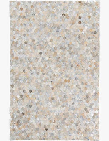 5' 1 x 7' 10 Cowhide Leather Rug