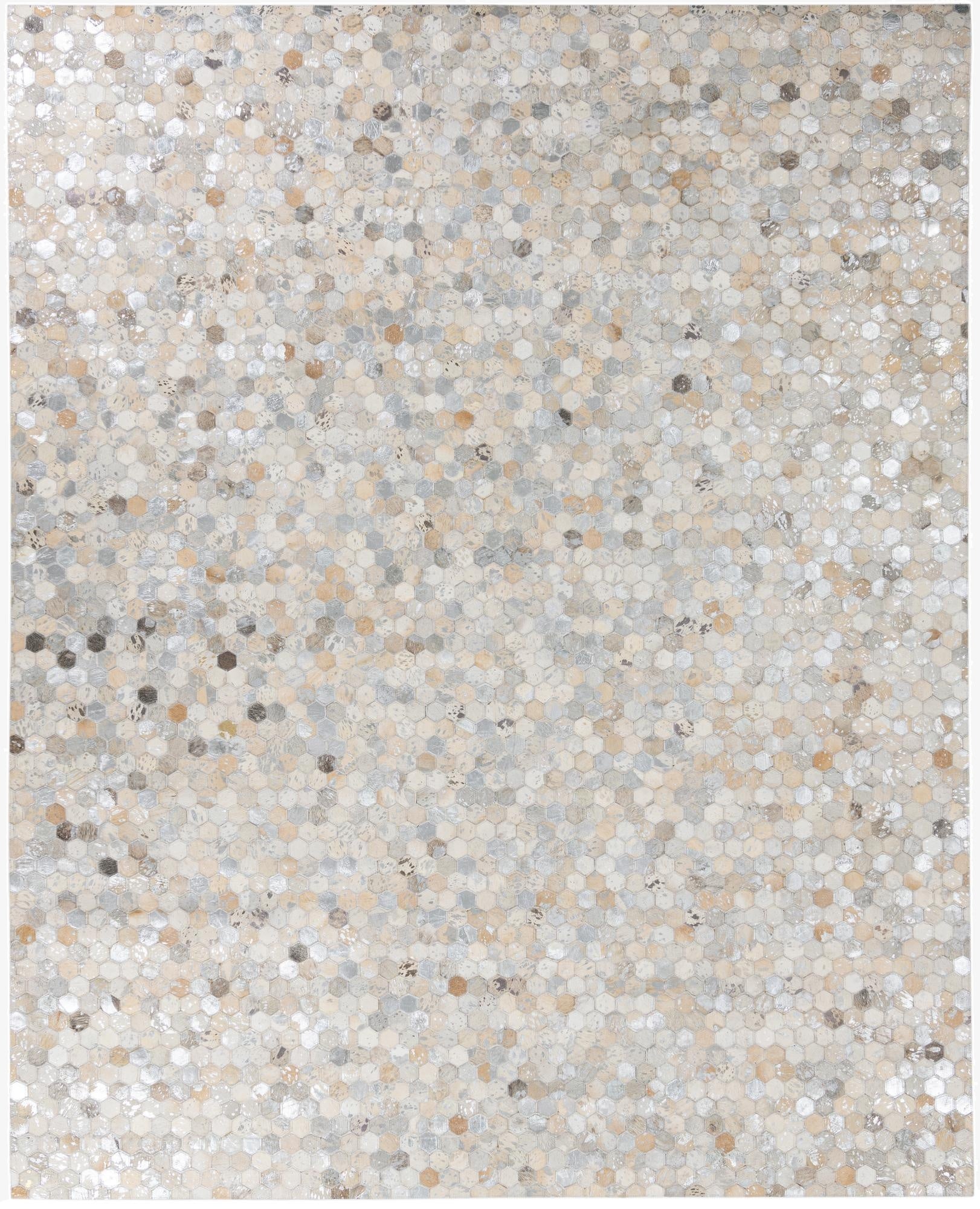 8' 1 x 10' Cowhide Leather Rug