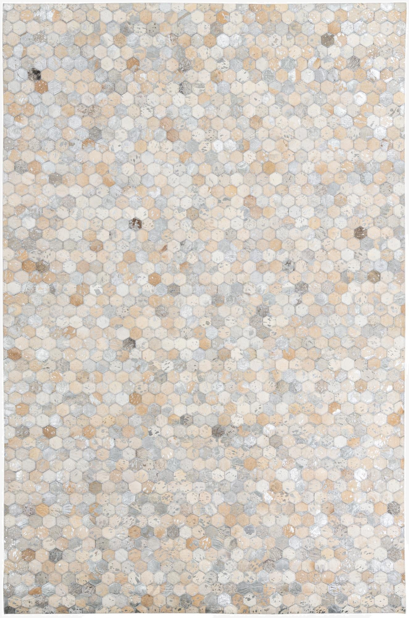 5' 2 x 7' 10 Cowhide Leather Rug