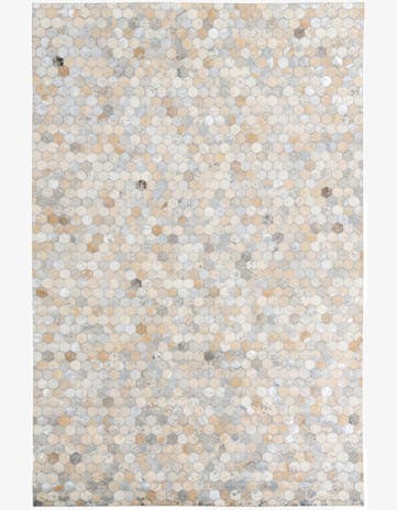 5' 2 x 7' 10 Cowhide Leather Rug