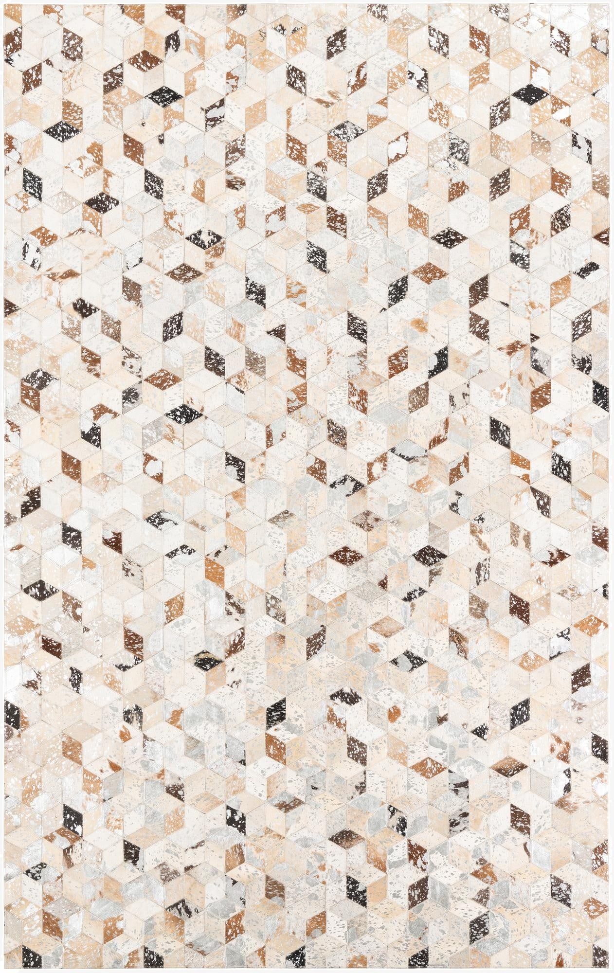 5' x 7' 10 Cowhide Leather Rug