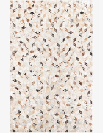 5' x 7' 10 Cowhide Leather Rug
