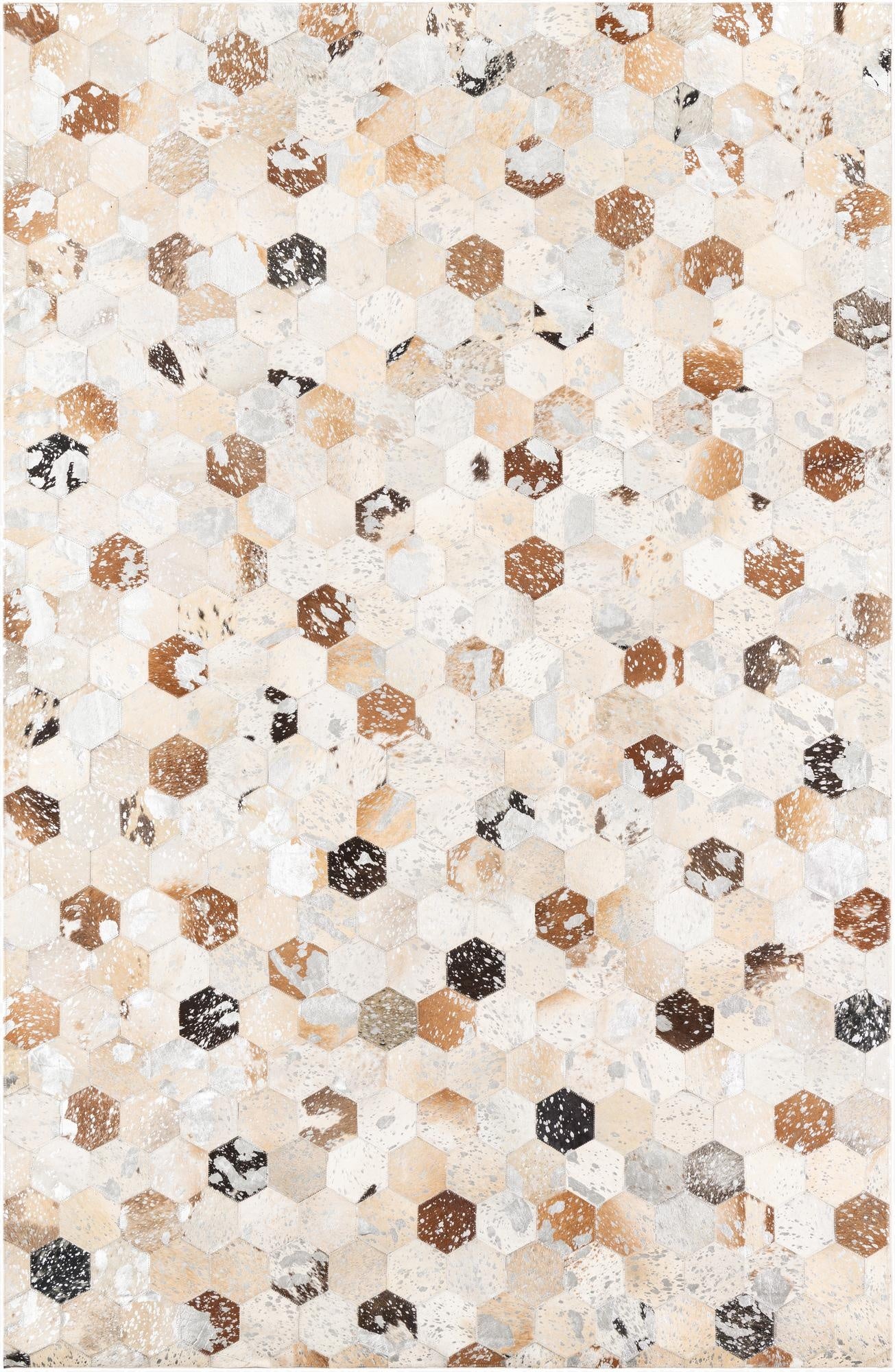 5' 1 x 7' 10 Cowhide Leather Rug