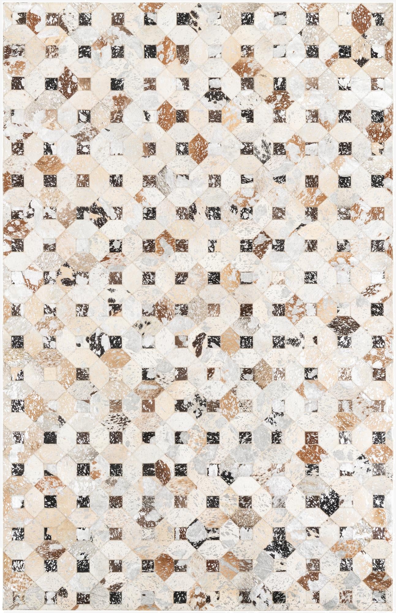5' x 7' 10 Cowhide Leather Rug