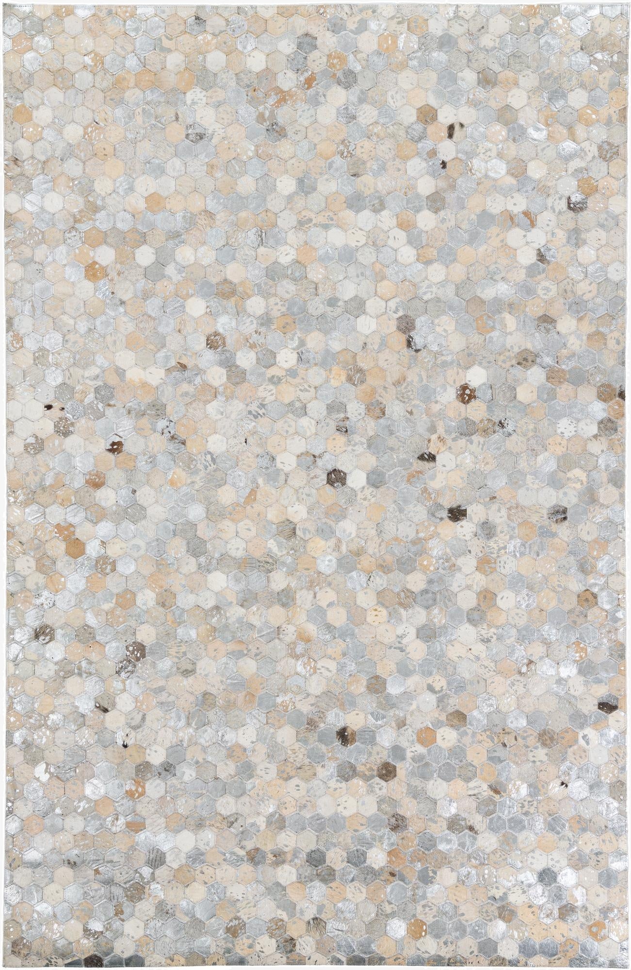 5' 2 x 7' 10 Cowhide Leather Rug