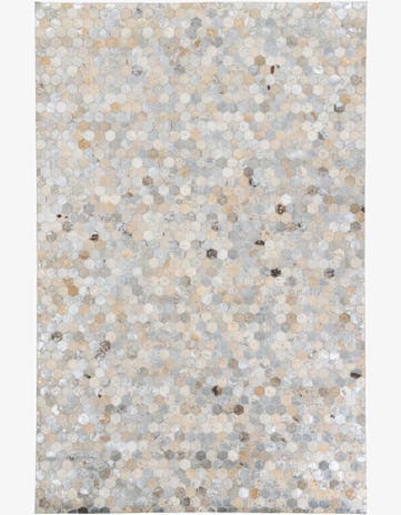 5' 2 x 7' 10 Cowhide Leather Rug