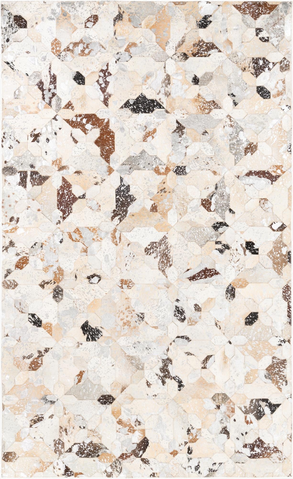 5' x 8' 1 Cowhide Leather Rug