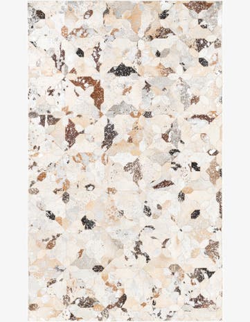 5' x 8' 1 Cowhide Leather Rug
