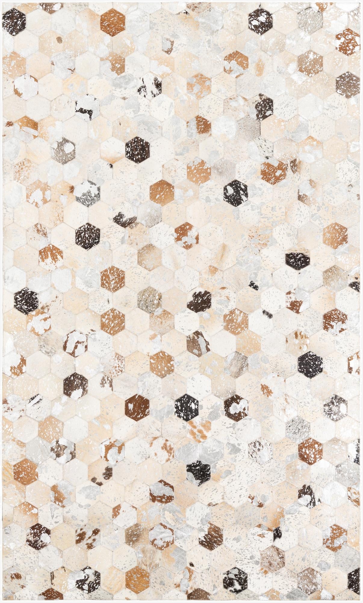 5' x 8' 2 Cowhide Leather Rug