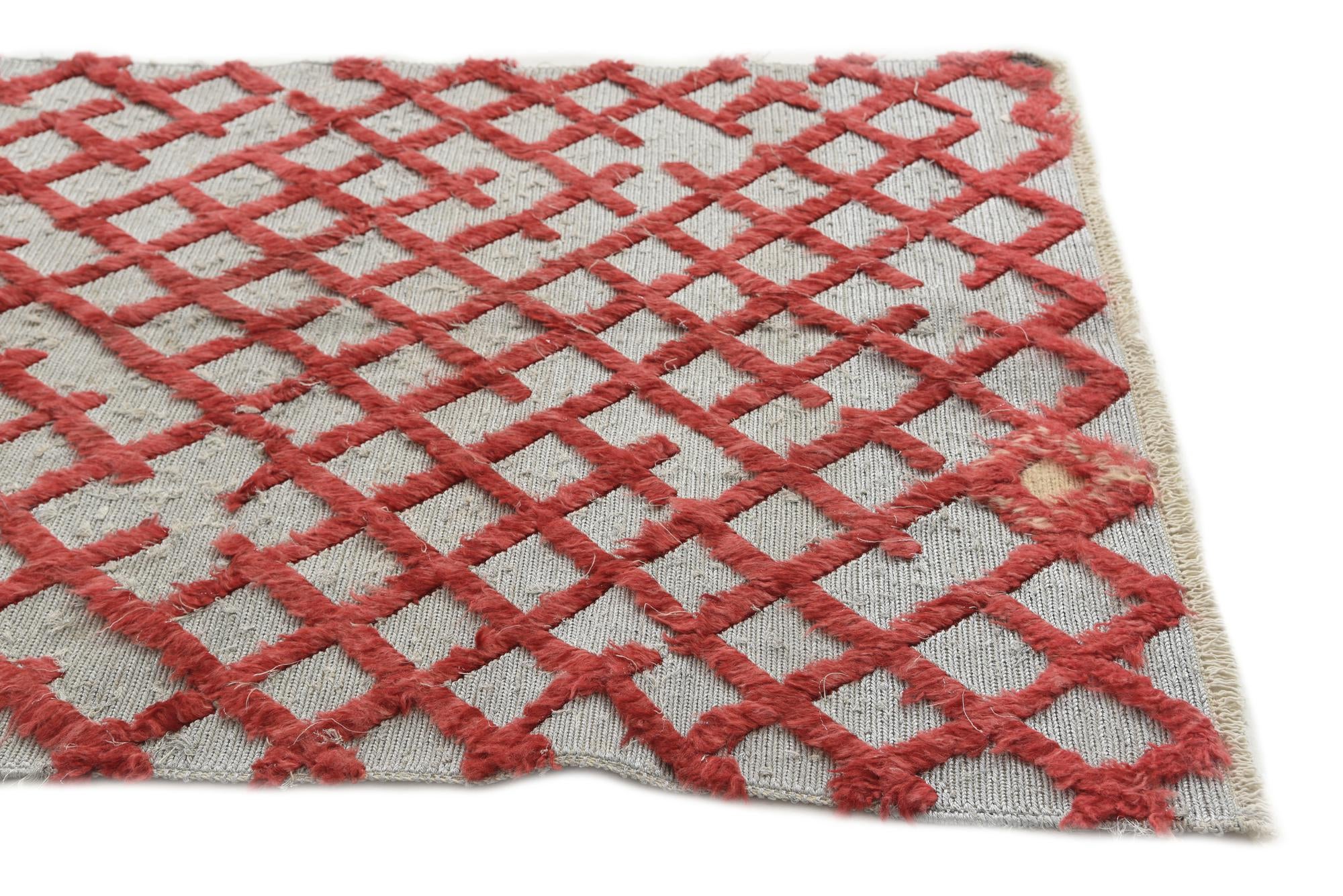 4' x 5' 6 Hand Knotted Moroccan Wool Rug