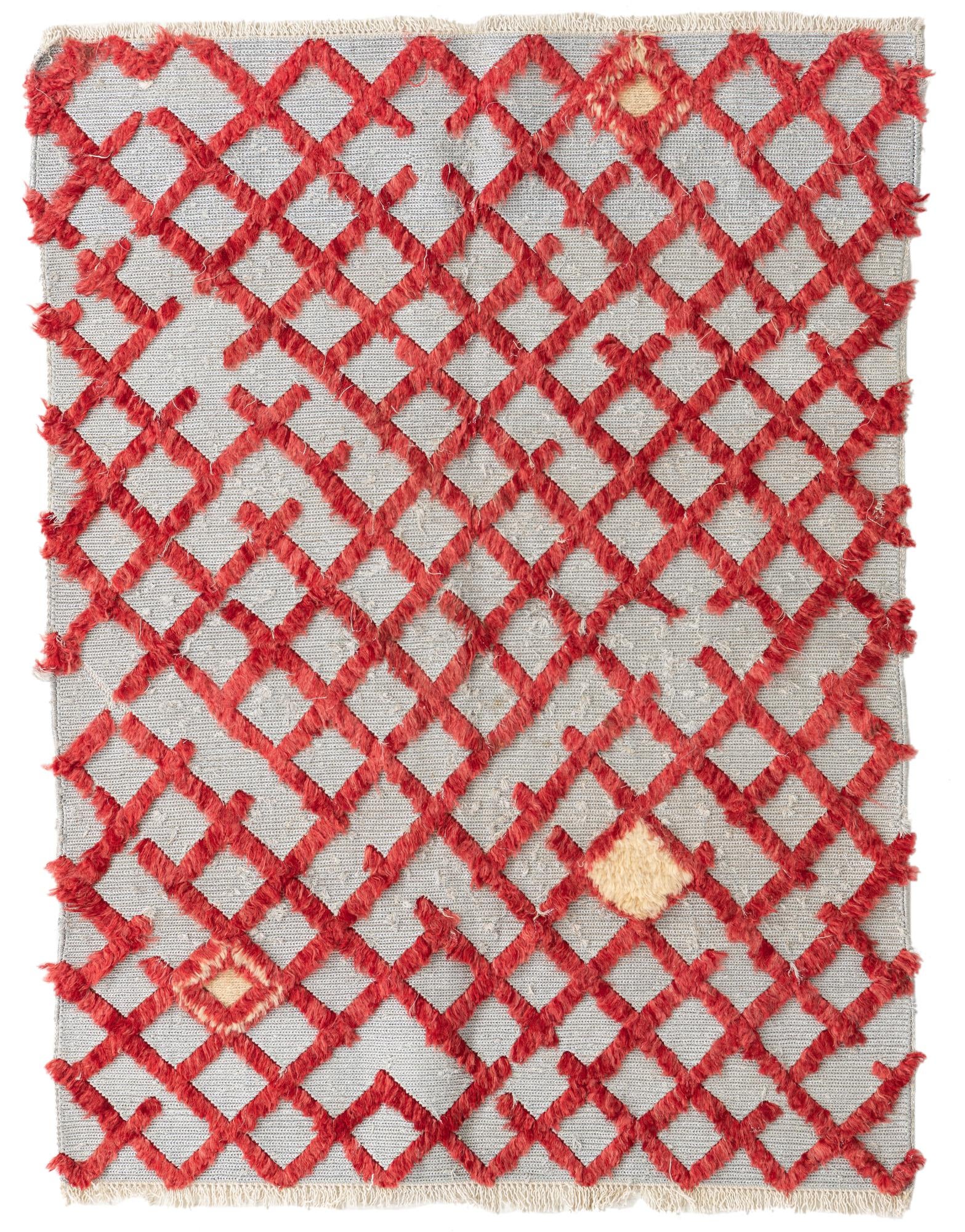 4' x 5' 6 Hand Knotted Moroccan Wool Rug