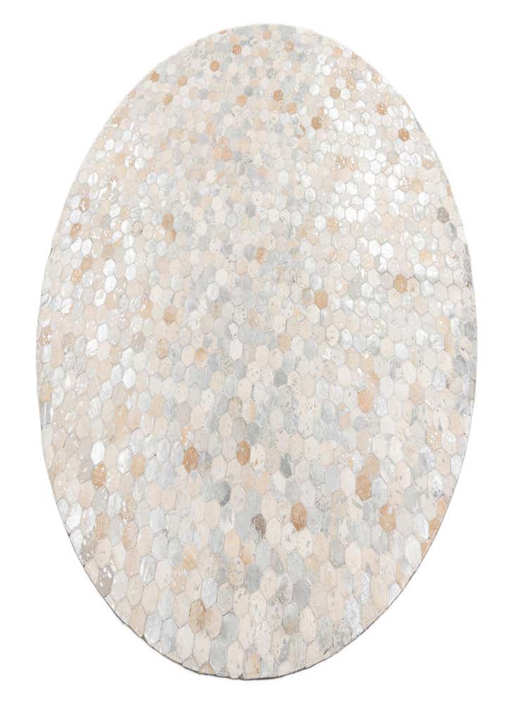 6' x 6' Cowhide Leather Round Rug