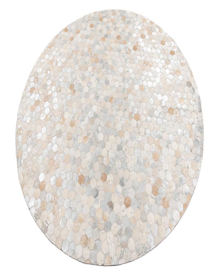 Detail image of 6' x 6' Cowhide Leather Round Rug