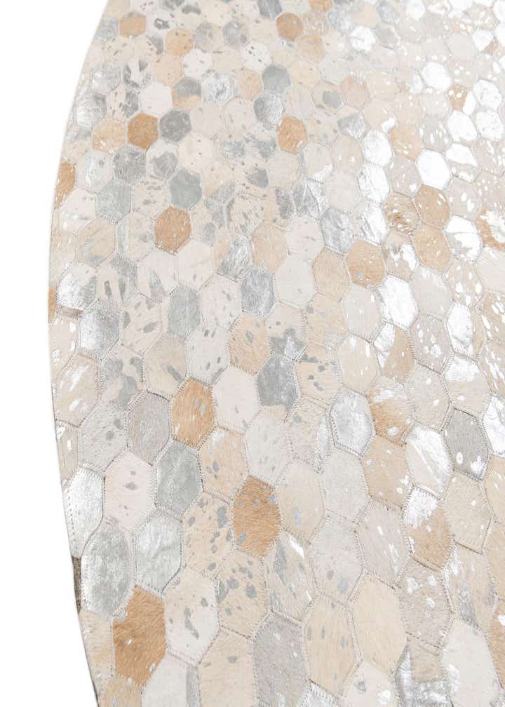 6' x 6' Cowhide Leather Round Rug