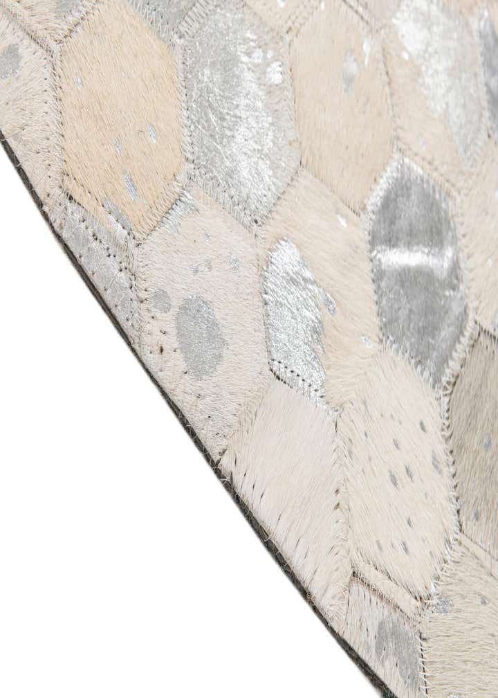 6' x 6' Cowhide Leather Round Rug